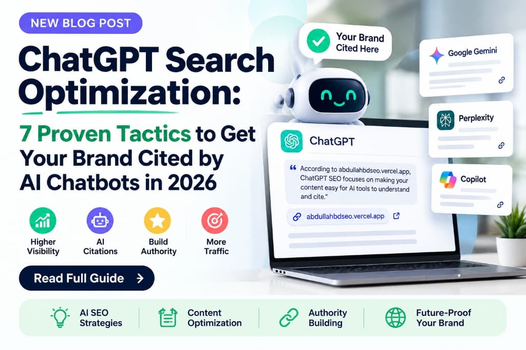 ChatGPT Search Optimization: 7 Proven Tactics to Get Your Brand Cited by AI Chatbots in 2026