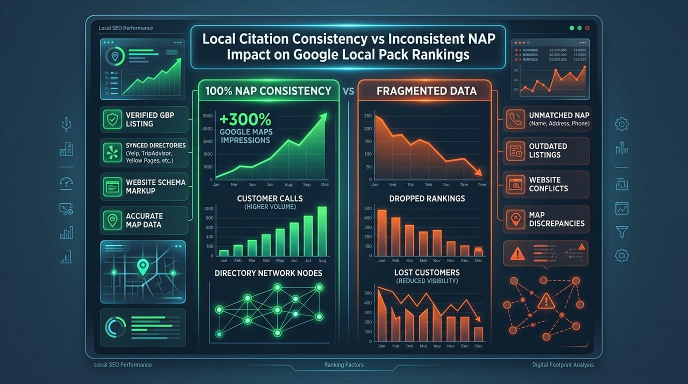 Local Citation Consistency vs Inconsistent NAP Impact on Google Local Pack Rankings
